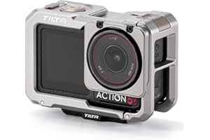 Tilta Full Camera Cage Base Kit Compatible with DJI Osmo Action 3, Action 4, Action 5 Pro (Titanium Gray) | Magnetic 1/4″-20 