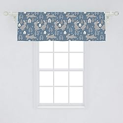 Ambesonne Bunny Window Valance, Continuous Pattern