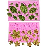 Leaf Mold Silicone Leaves Fondant Molds,Tree Leaves Mold for Cake Decoration,Maple Leaves Candy Mold,Cupcake Topper,Polymer Clay,Crafting,Chocolate,Resin Mold