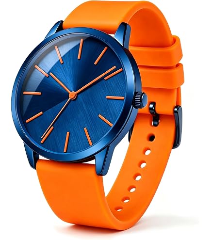 Women\'s Mint Orange Big Face Easy Reader Silicone Strap Waterproof 35MM Watch Amazon.com: NYMICL Easy Read Women main image 2