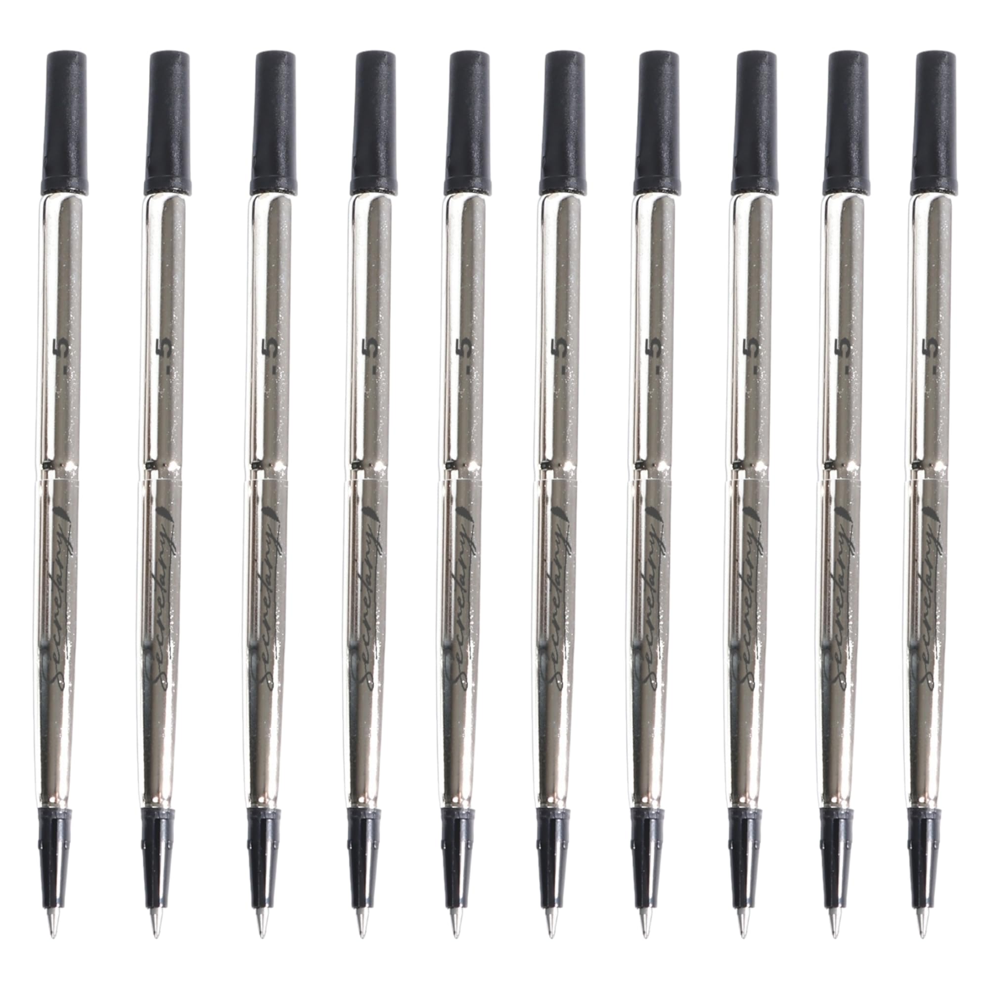 Black Parker Quink Compatible Rollerball Pen Refills, Fine Tip (0.5mm) (Pack of 10)