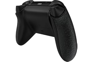 eXtremeRate Controller Grip Cover for Xbox Core, Textured Black Non-Slip Improvement Back Panels Accessories, Replacement Sid