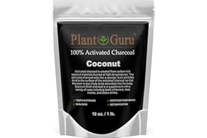 PLANT GURU Activated Charcoal Powder 1 lb. Coconut - Food Grade Kosher Non-GMO - Teeth Whitening, Facial Mask and Soap Making. Promotes Natural Detoxification and Helps Digestion