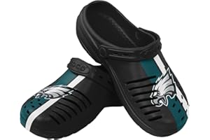 FOCO Men's NFL Team Logo Team Stripe Garden Water Sandals Shoes Slipper Clogs with Strap