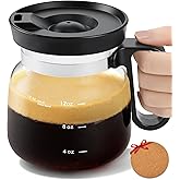 Daslich Coffee Pot Mug 16oz, Borosilicate Glass Novelty Coffee Cup with Handle and Spill-Proof Lid, Mini Coffee Pot Style Glass Mug for Home, Office, or Gift Use