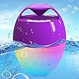 KingSom CT602 Bluetooth 5.0 Waterproof Pool Speaker with 8 Color Changing Modes, HD Stereo Sound, Rich Bass, Hands-Free Portable Shower Speaker for Hot Tub, Bathtub, Outdoor