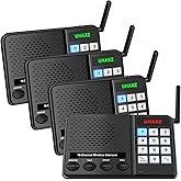 UHAXZ Intercoms Wireless for Home, Long Range Intercom 6000ft, Home Intercom System Wireless with Group Call, Monitor Function, 8 Volume Levels Intercom System for Busines Office Elderly(4 Packs)