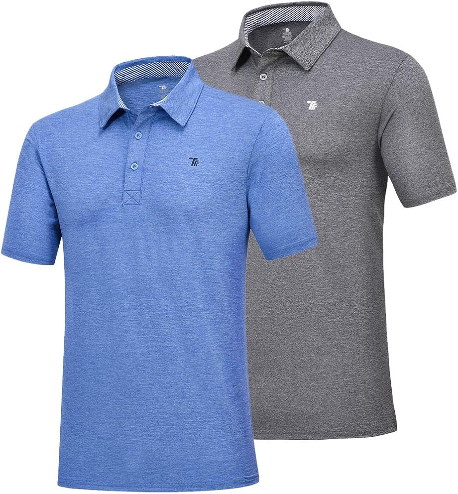 JINSHI Men's Athletic Shirts Sports Polo T-Shirts Short Sleeve Classic Golf Polo Shirt: Clothing
