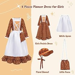 Meland Pioneer Dress for Girls - Colonial Floral