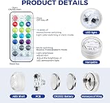 Raykce 5 Pack Mini Submersible LED Lights with Remote Colourful ABS Battery Tea view 4