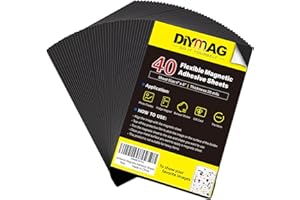 DIYMAG Magnetic Adhesive Sheets, |4" x 6"|, 40 Pack Cuttable Magnetic Sheets, Flexible Magnet Sheets with Adhesive for Crafts