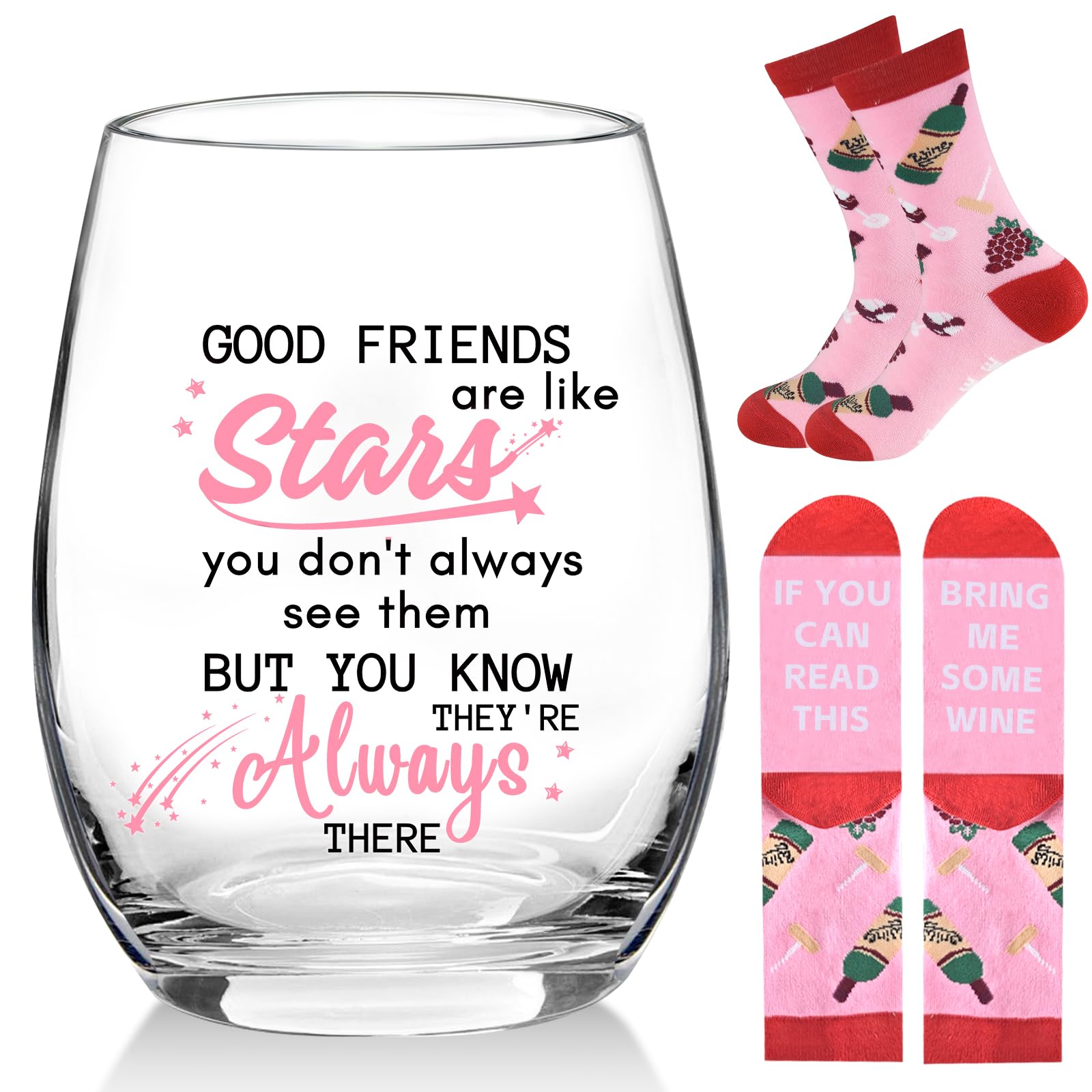 Mason Life Friendship Gifts for Women,Wine Glasses Personalised Gifts for Friend Bestie Gifts for Her Girl Female Colleagues Graduation Thanksgiving Christmas Decor Ideas 17oz