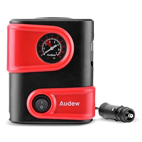 Audew Luftkompressor Mini Luftpumpe Kompressor Tragbare Elektrische Reifen Luft Pumpe für Auto, Fahrrad und Basketball Kompak