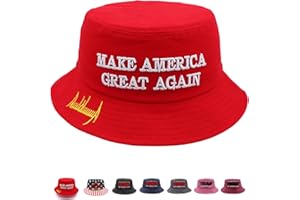 HOMESLIK Trump Hat 2024 MAGA Hat Bucket Hat for Men Women Donald Trump Make America Great Again Embroidery Trump Bucket Hat