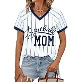 Baseball Mom Shirt Woman Sequin Baseball Game Day Shirts Baseball Season Tee Casual Short Sleeve Tops
