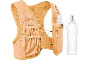 Zelvot Running Vest for Women Men, USA Original Patent, Adjustable Chest Straps Running Hydration Vest with 500ml Soft Flask,