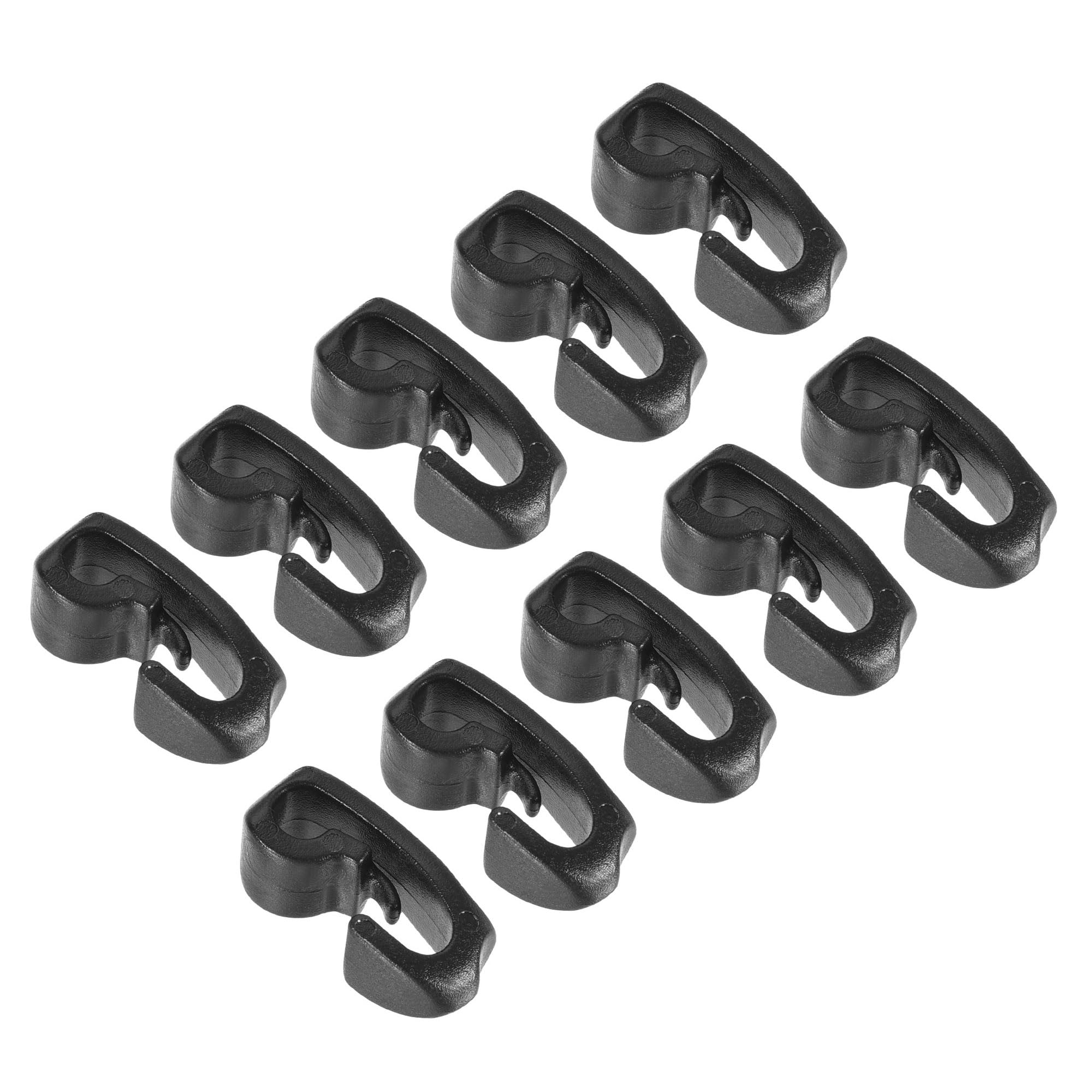 M METERXITY 30 Pack Plastic Camping Hooks - Camping Hook Buckles Durable Tent Awning Hole Clip Accessories, Apply to Camping Hiking (4mm, Black)