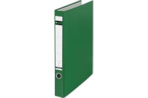 Leitz 10140055 Plastic Ring Binder Without Slots A4 Green 3.5 cm Spine Width PP Laminated Cover