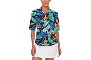 MISYULA STYLE Misyula Womens Golf Shirt Quick Dry Half Sleeve Quarter Zip Polo Workout Tops Tennis Shirts M-3XL