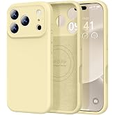Vooii Magnetic for iPhone 17 Pro Max Case 6.9" Silicone, Creamy Yellow | Compatible with Magsafe, Full Camera Protection, Soft Microfiber Lining, Shockproof Protective Case for iPhone 17 Pro Max