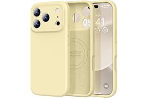 Vooii Magnetic for iPhone 17 Pro Max Case, Compatible with Magsafe (Premium Liquid Silicone) (Integrated Camera Control Button) Full Body Protective Anti-Scratch Microfiber Lining, Creamy Yellow