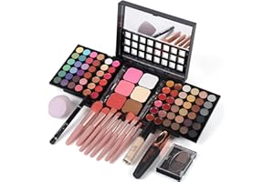MARBUROLY Full Makeup Kit with Applicator - 78 Color Cosmetic Gift Set Include Eyeshadow/Lipstick/Blush/Contour/Concealer, Mascara, Lip Liner, Eyeshadow Primer, Eyebrow Powder, Sponge and 8pcs Makeup Brush