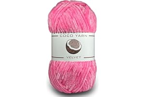 COCO YARN Velvet Yarn for Crocheting – CocoYarn - Chenille Chunky Yarn for Hand Knitting, Fluffy Soft Plush Jumbo Amigurum Super Bulky Baby Blanket Yarn for Crochet Size 6 100g (131yds) ((Pink-09))