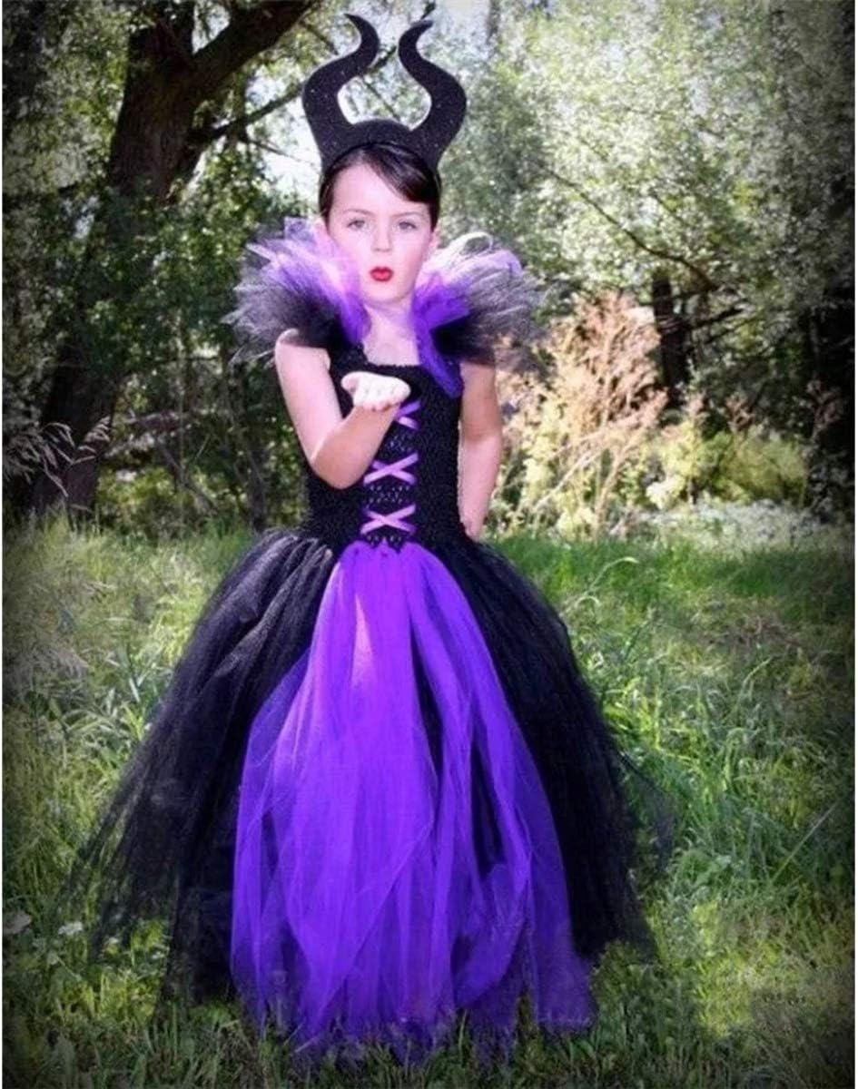 Little Girls Vampire Witch Costume Evil Queen Tutu Dress 6 to 7 Years
