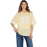 Forever 21 Womens Mesh Oversized Football Tee with Screens