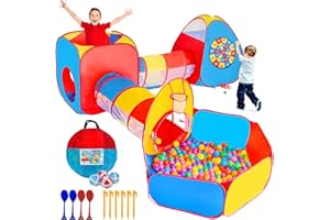 Kids Play Tent, 5 in 1 Pop Up Play Tunnel for Kid Toddler, Ball Pits Kid Tent Indoor Outdoor，Toys for 3 4 5 6Year Old Boys Gi