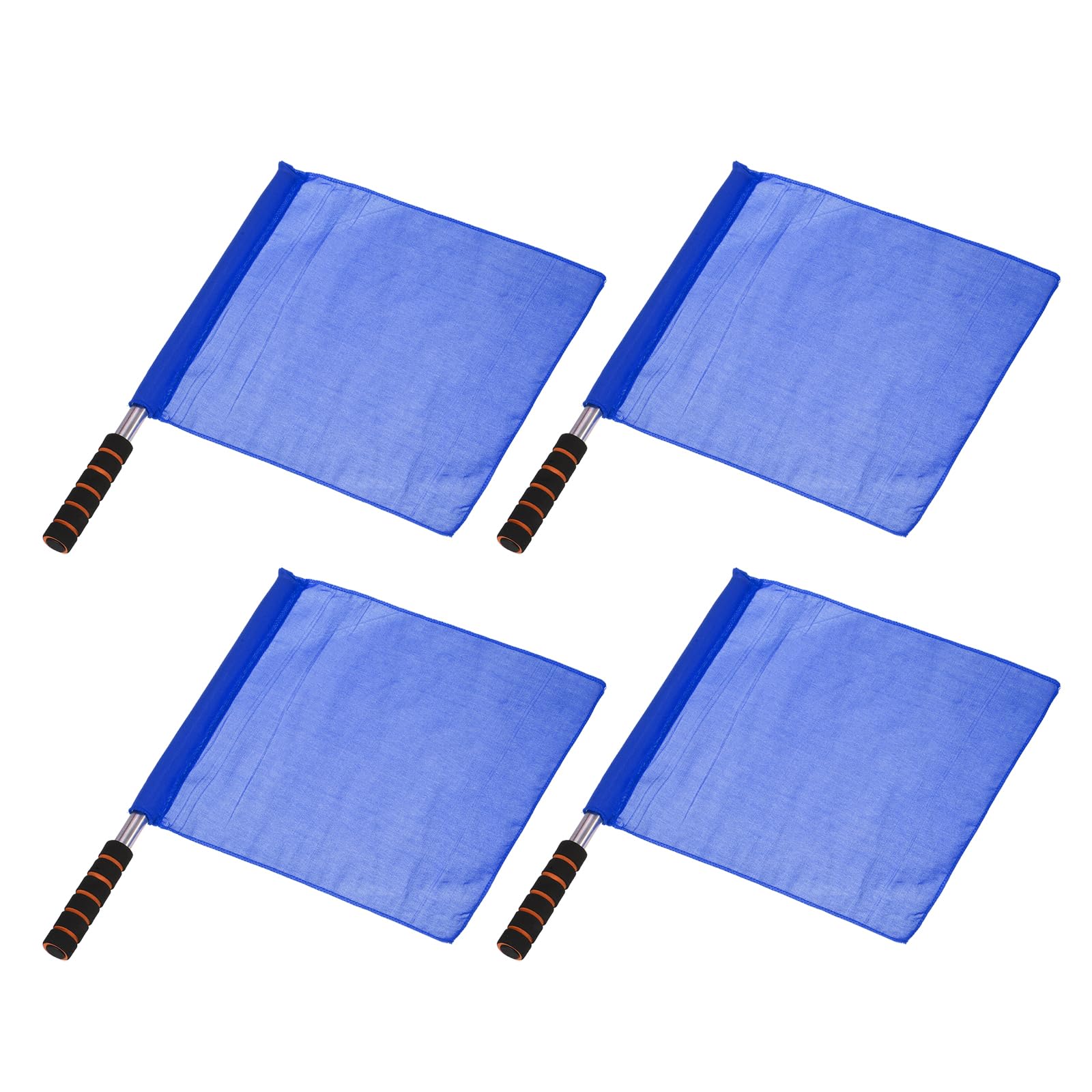 M METERXITY 4 Pack Referee Flag - Stainless Steel Pole with Sponge Handle, Apply to Various Sports Games/Football Matches (Blue)