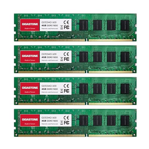 DDR3 RAM】 GIGASTONE 16GB Kit (4x4GB) DDR3/DDR3L 1600MHz (1333MHz