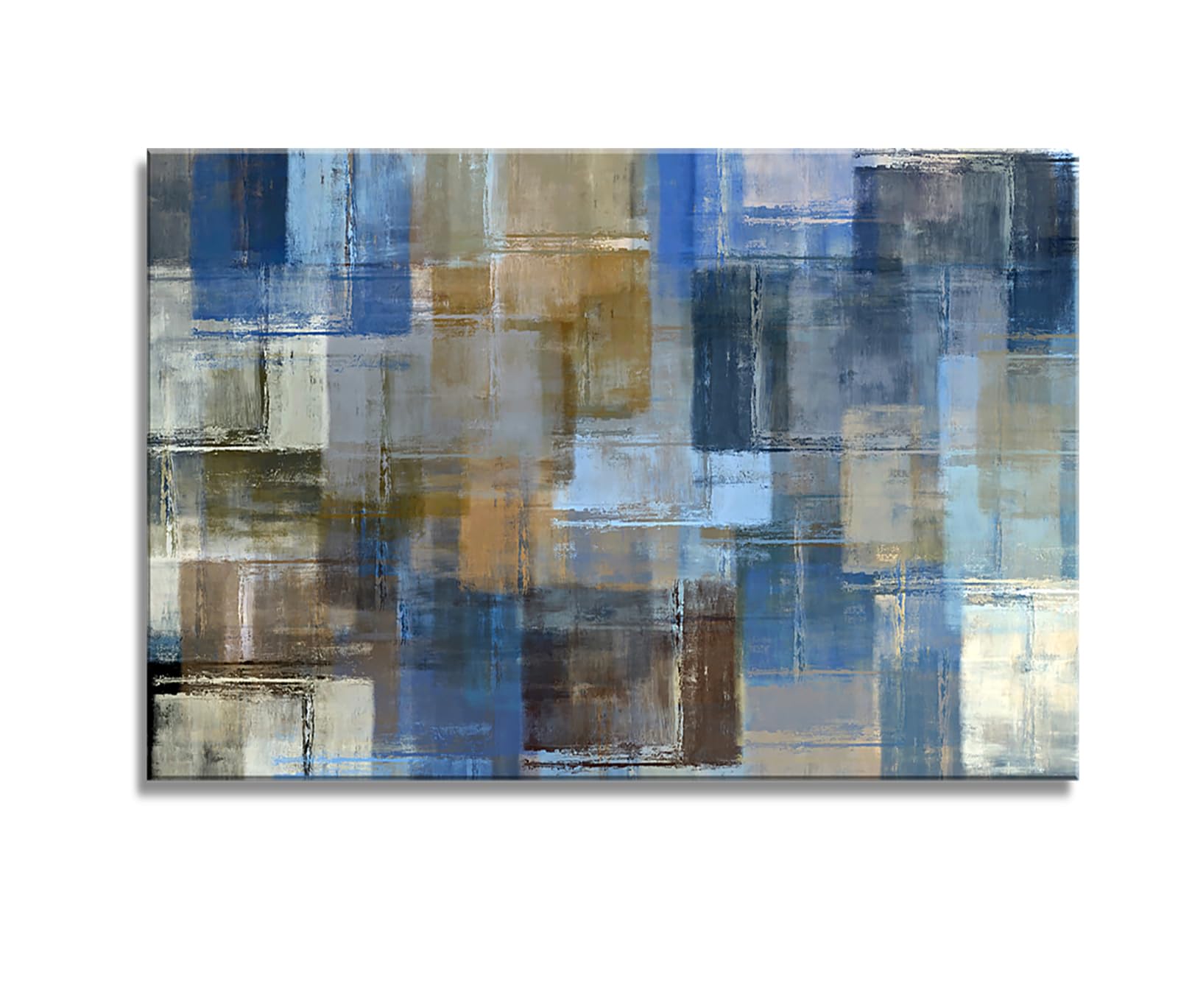 Photo 1 of DZL Art A74881 Large Abstract Wall Art Grey and Blue Canvas Prints Painting Framed wall art Canvas Wall Art for living Room Bedroom and Office Home Decor Artwork
