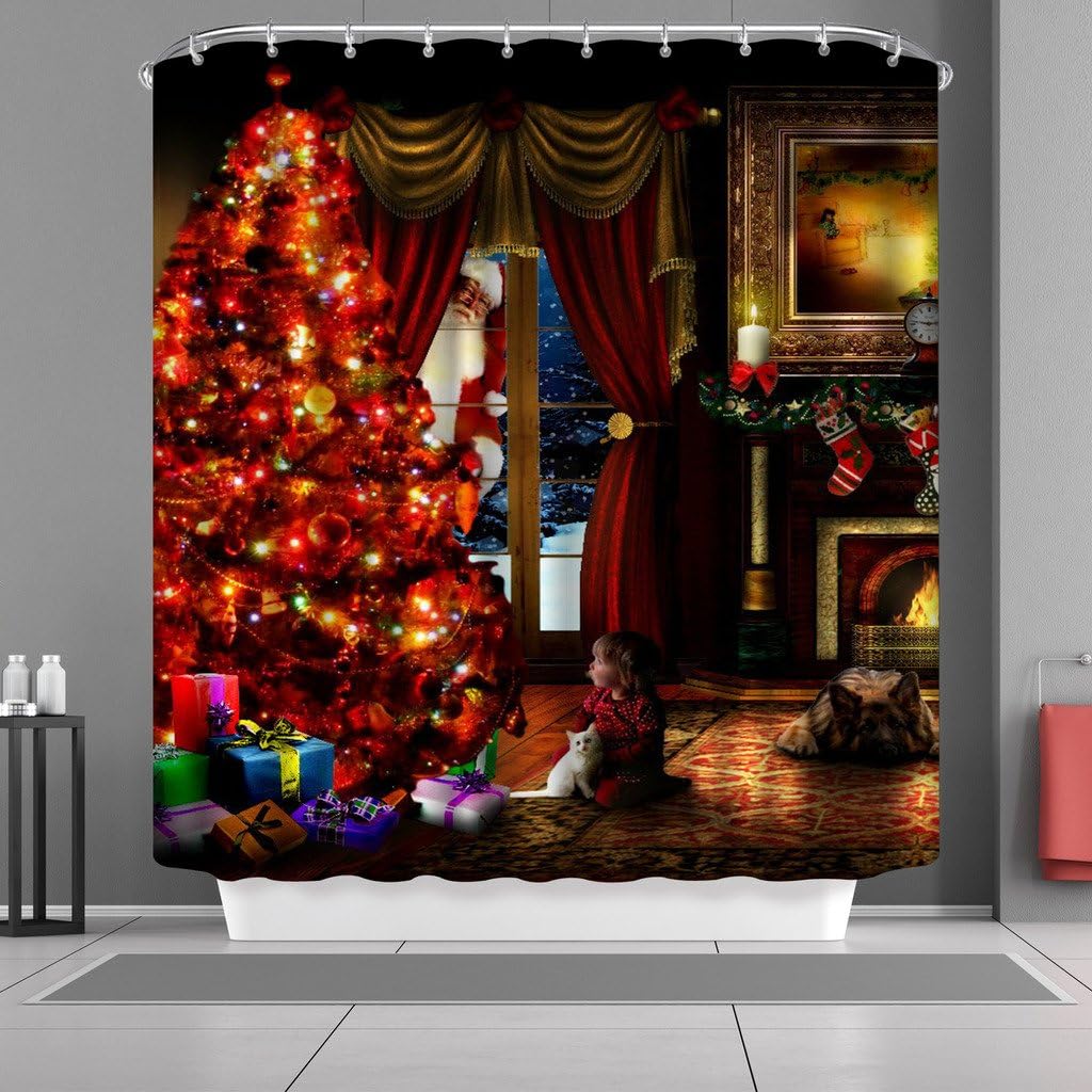 Amazon Com Vancar Waterproof Bathroom Decor Custom Xmas Merry