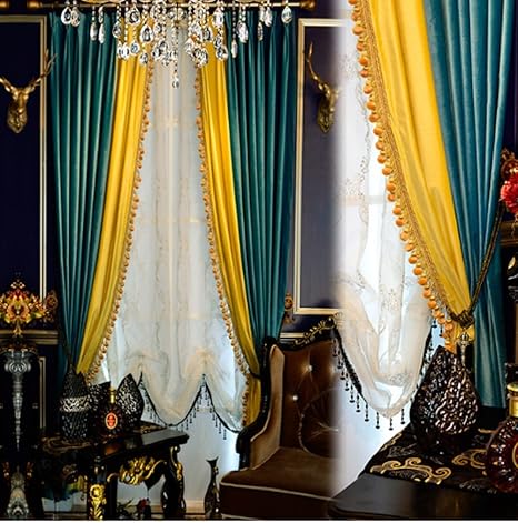 Buy Luxury Italian Velvet Splice New Yellow Green European Style