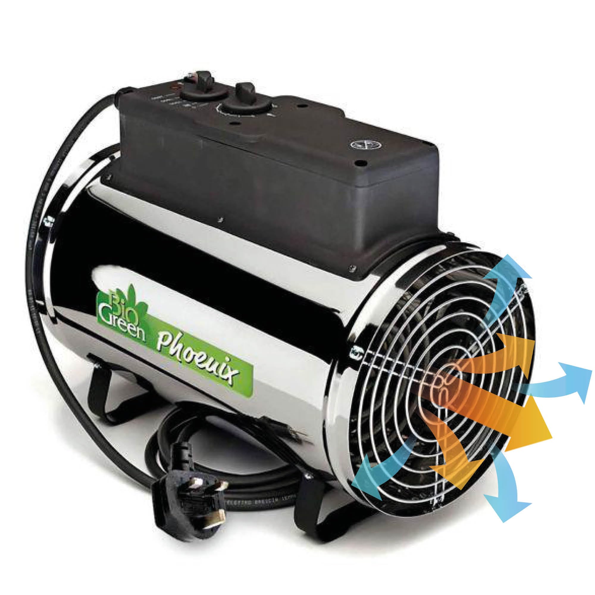 Biogreen PHX 2.8/GB Phoenix Electric Fan Heater 1.0/ 1.8 /2.8KW
