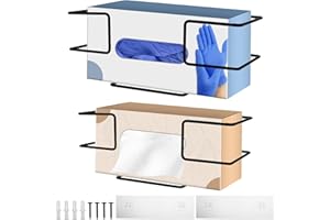 Hevtsde 2PCS Glove Holder for Wall Mount, 2 Sizes Glove Box Dispenser, Wall Mounted Disposable Glove Box Holder, Multifunctio