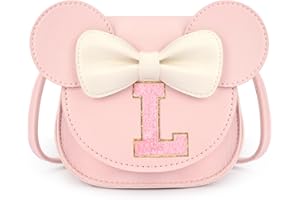 mibasies Toddler Purse Girl Gifts: Girls Birthday Gifts for 3-8 - Toys for Ages 2-4 Girls Mouse Ears Purse, Pink, Letter L