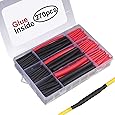 270pcs 3:1 Dual Wall Adhesive Heat Shrink Tubing Kit, 5 Sizes (Diameter): 3/8, 1/4, 3/16, 1/8, 3/32 inch, Marine Wire Cable Sleeve Tube Assortment with Storage Case for DIY by MILAPEAK (Black & Red)