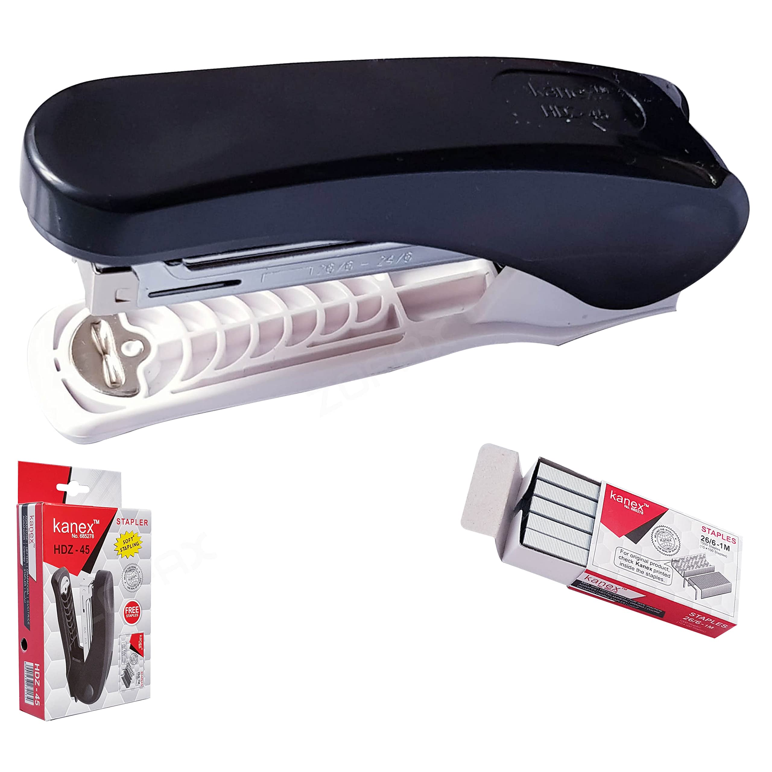ZHDZ45 Stapler with Staple Remover, Black Body + 1000 Staples, 30 Sheets Stapling, Reload Indicator, 24/6-26/6 Staples, iZOFAX