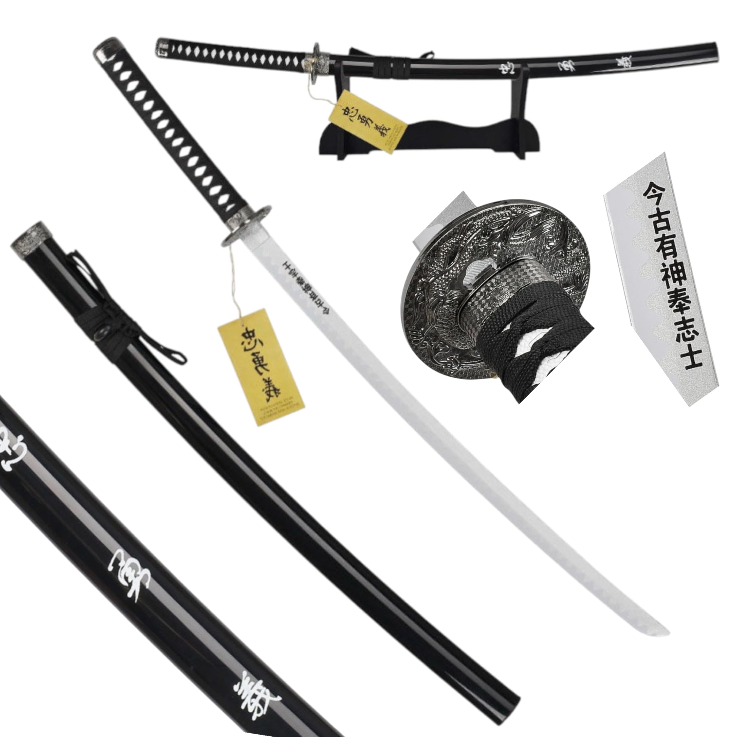 57 SPECIAL REPLICAS Katana Sword, Decorative Bamboo Katana Inspired by The Last Samurai, Includes Display Sword Stand, Authentic Look, Handcrafted Design, Japanese Style Room Accent JT10319