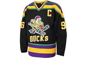 AYOUBAUS Mighty Ducks Jersey 96 Charlie Conway 99 Adam Banks Movie Ice Hockey Jersey, 90S Hip Hop Clothing for Party
