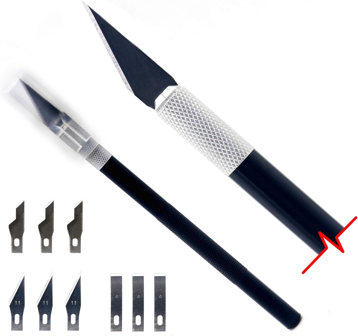 Amazon Co Jp アートナイフ デザインナイフ デザインカッター 替刃9枚付き 切り絵 プラモ ガンプラ ホビー