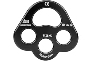 PILIPANE for claw Rigging Plate , 3 Hole Force Rigging Plate , Descender Plate , for claw Rigging Plate long-lasting Climbing Equipment for Outdoor Adventures (black)