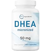 Micro Ingredients DHEA 50mg, 240 Capsules, Micronized for Women &amp; Men | Healthy Aging, Hormone Balance &amp; Energy Support*, Non-GMO, Gluten Free, Soy Free