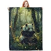VANZEV Panda Blanket Gifts for Women, Cute Panda Flannel Blanket, Soft Warm Lightweight Throw Blankets for Bed Couch Home Travel Decor 50" x 60"