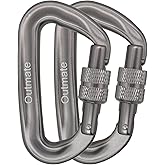 Outmate 12kN 3.2"x2" Heavy-Duty Carabiner Clips - Durable, Lightweight Aluminum Alloy Carabiners for Hiking, Camping, Keychains, Dog Leashes, Hammocks & More