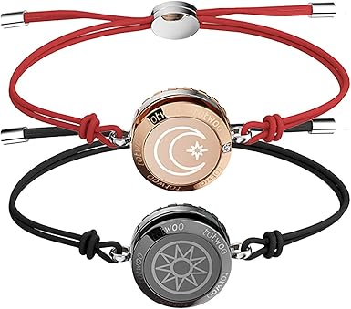 Amazon Com Couples Bracelets Smart Jewelry For Touch Glitter Long Distance Relationships Gifts Clothing