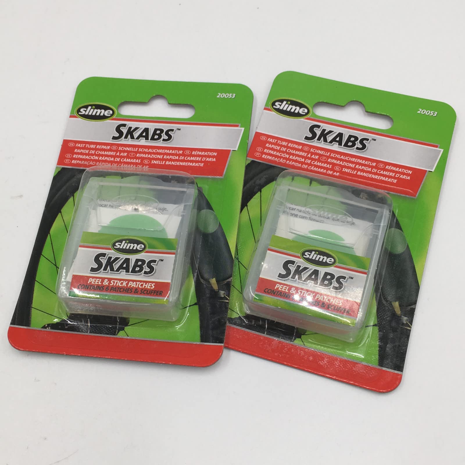 Slime Skabs 6 Peel and Stick Puncture Repair Patches for Bike Tubes (2 Pack)