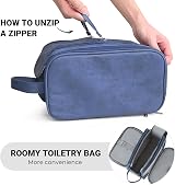 Elviros Water-Resistant PU Leather Toiletry Bag Men Large Shaving Dopp Kit Blue view 5